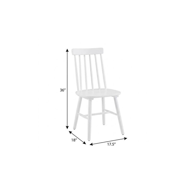 HomeRoots Set of Four White Solid Wood Windsor Back Dining Side Chairs image number 6