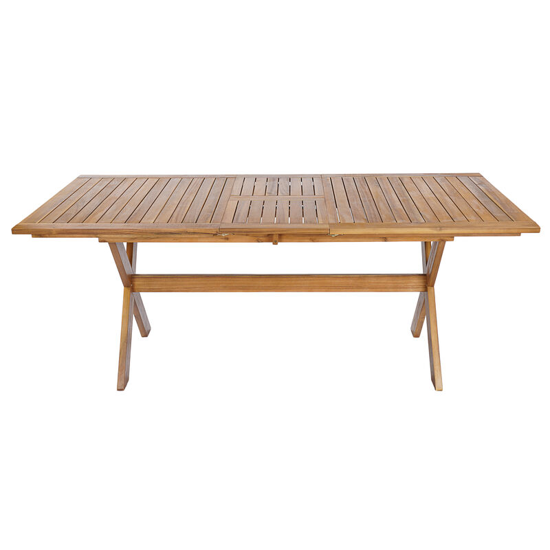 TATEUS 7 Pieces Acacia Wood Outdoor Dining Set image number 3