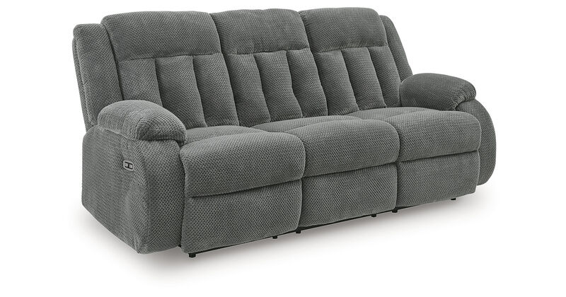 Greely Bend Power Reclining Sofa with Drop Down Table in Grey image number 6