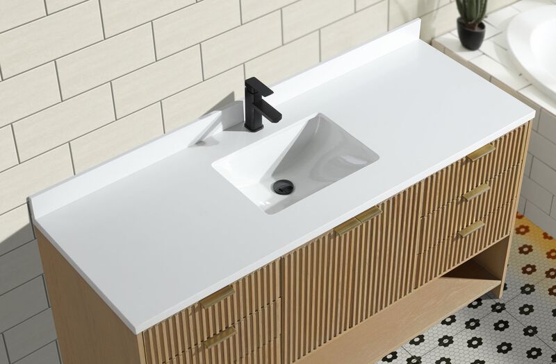 Diego 60" Bathroom Vanity Oak image number 8