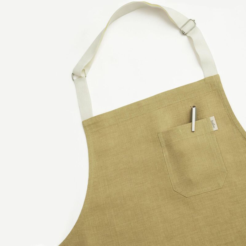 Solino Home 100% Pure Linen Apron - Kitchen Linen image number 2