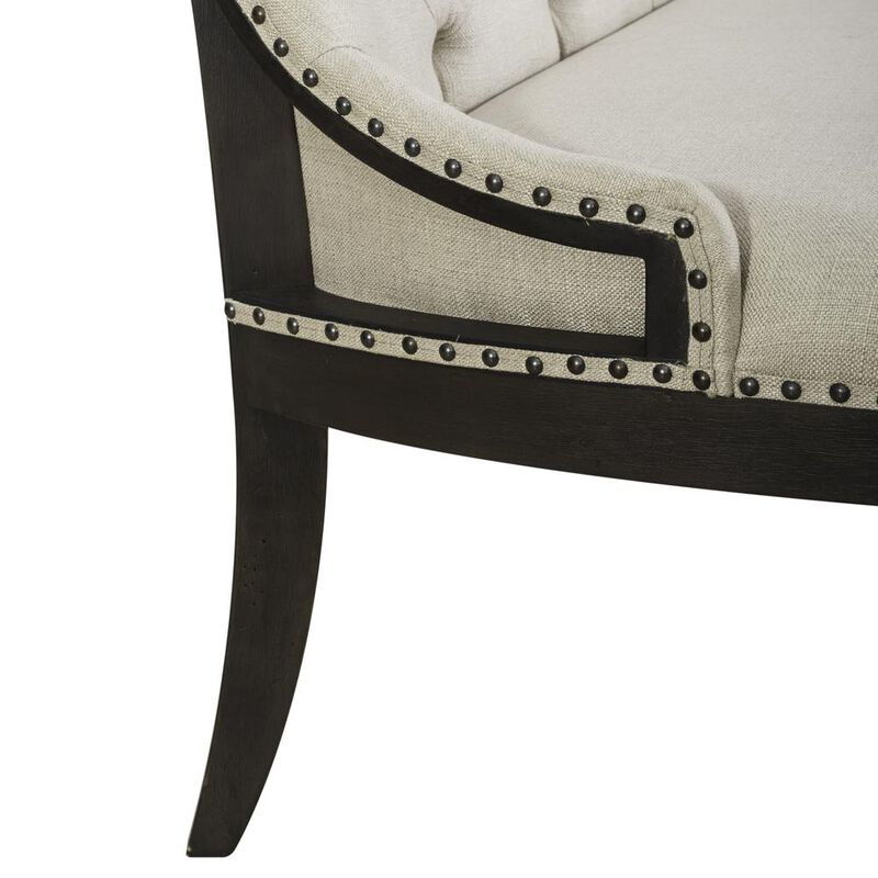 Liberty Furniture Americana Farmhouse Upholstered Shelter Dining Bench- Black in Dusty Taupe image number 6