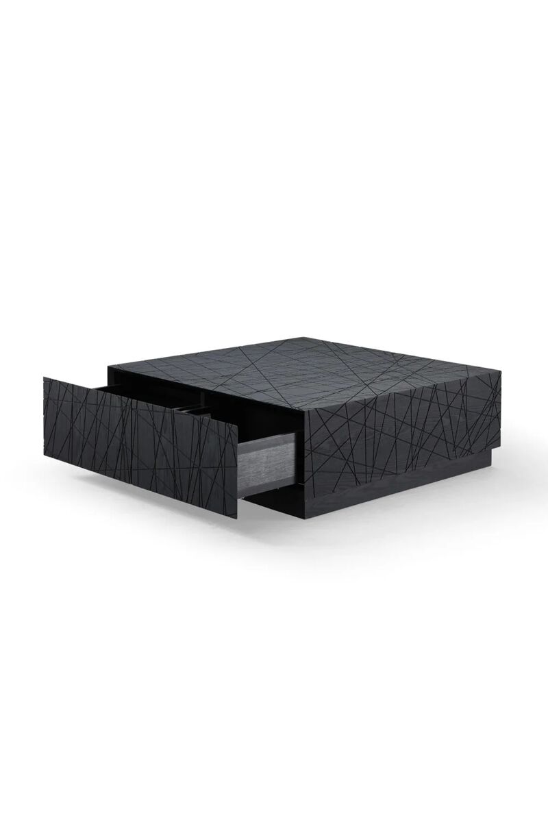 Black Square 4-Drawer Coffee Table | OROA Modern Kenda image number 6