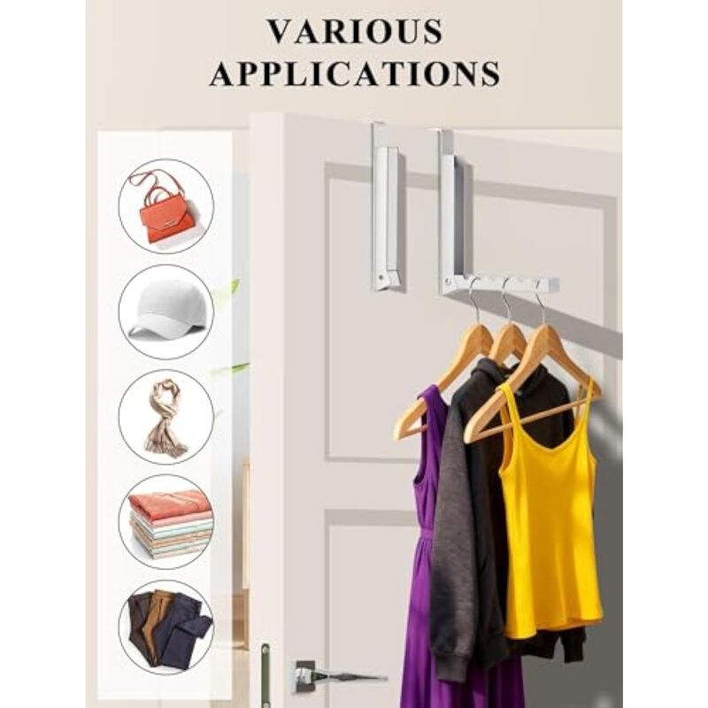6-Tier Skirt Pants Hangers with Clips  Space-Saving Hanging Closet Organizer image number 3
