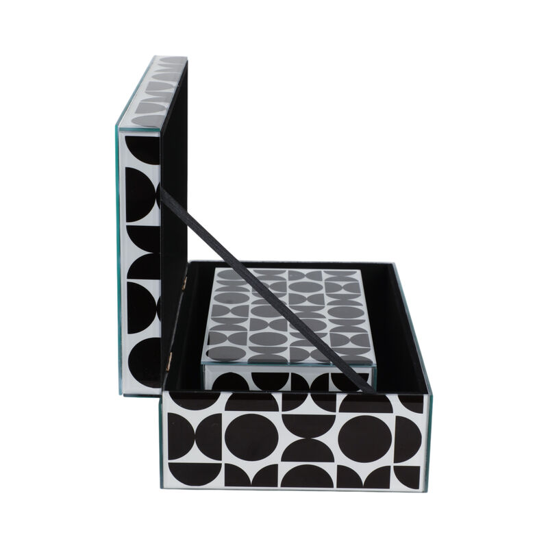 S/2 Modern Print Glass Boxes image number 2