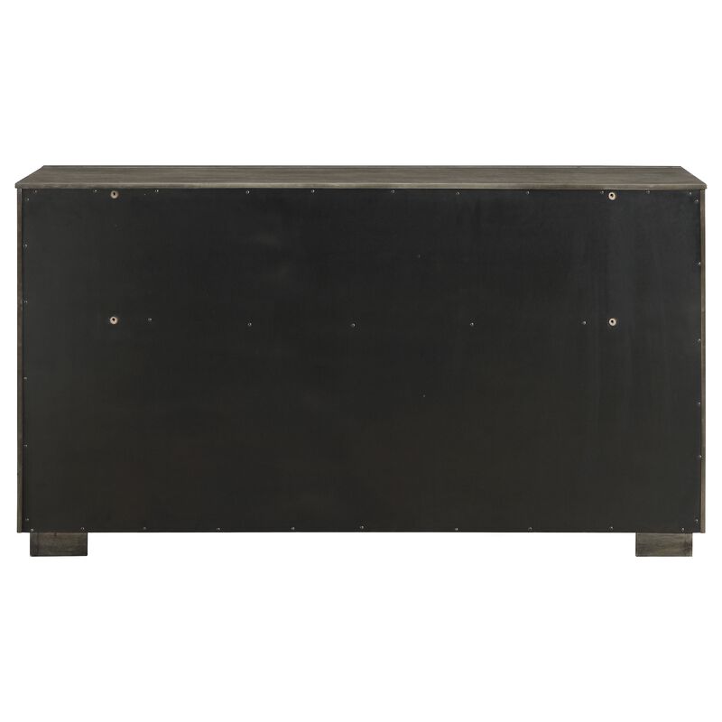 Lyni Wide Dresser, 8 Storage Drawers, Open Shelf, Taupe Oak Brown image number 3