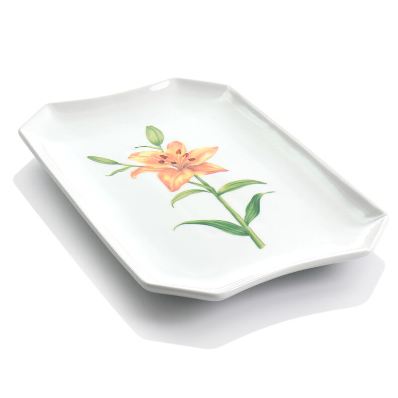 Martha Stewart Botanical Garden 14 Inch Fine Ceramic Serving Platter in White