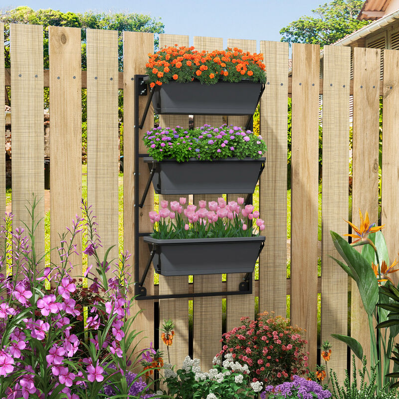 Hanging Vertical Planter Wall-mounted Adjustable with Detachable Hooks image number 1