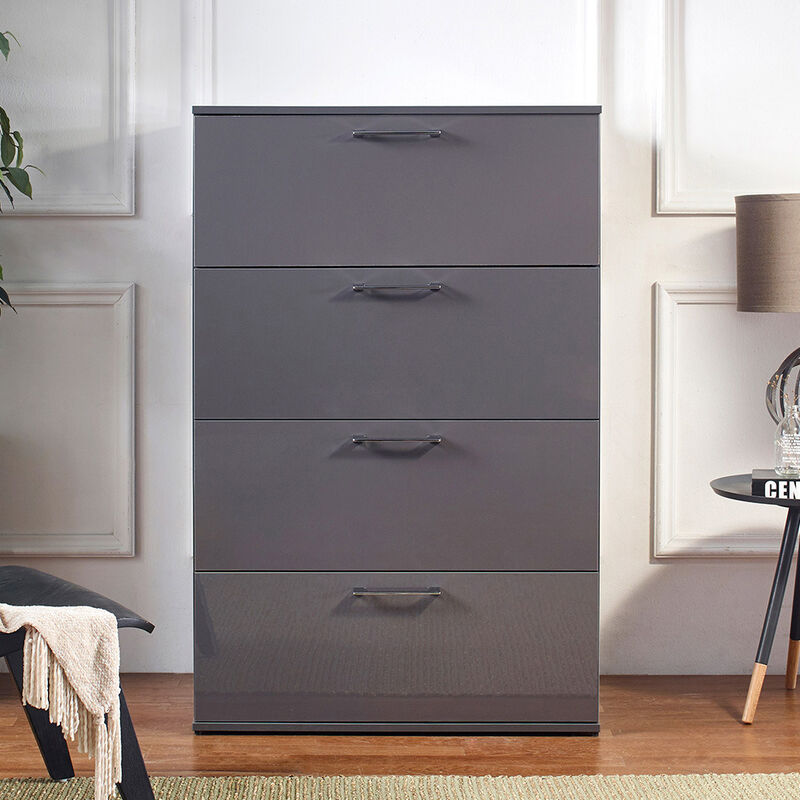 FC Design Klair Living Glossy Four-Drawer Jumbo Chest.