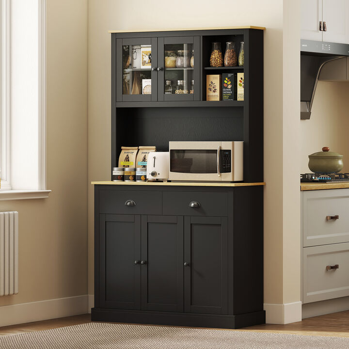 Hivvago Kitchen Storage Hutch with Adjustable Shelves