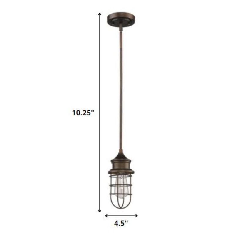 Hivvago Bronze Lantern Metal Dimmable Ceiling Light With Bronze Shades