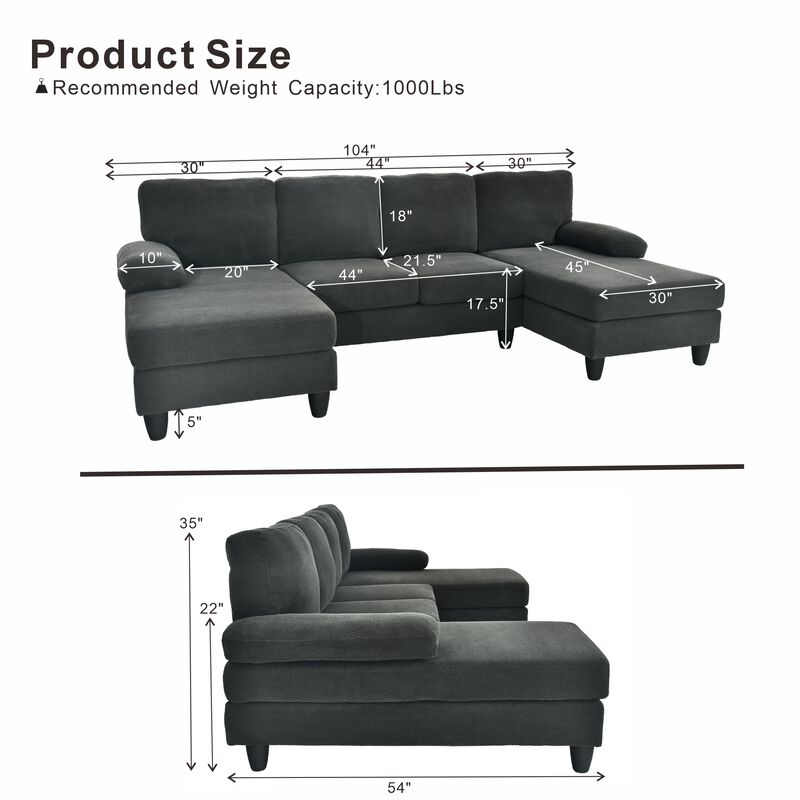 Kunfip upholstery U-Shaped Sofa image number 8