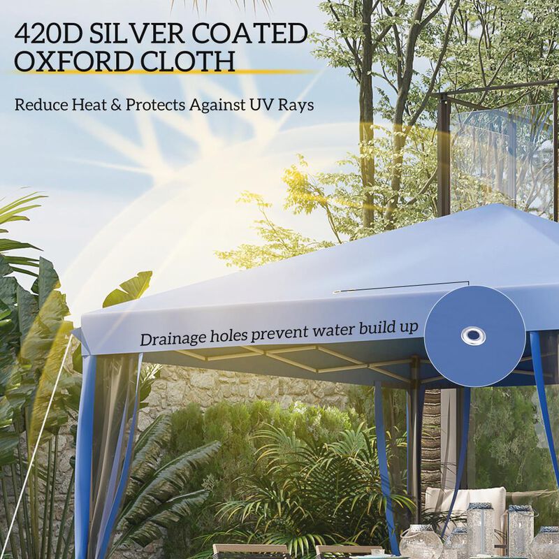 Hivvago 10' x 10' Pop Up Canopy Tent with Netting and Carry Bag image number 3