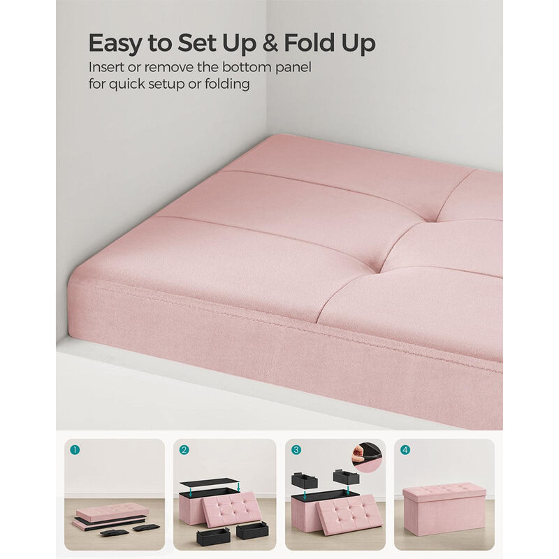 Foldable Storage Ottoman Bench for Space-Saving and Versatile Storage Solutions