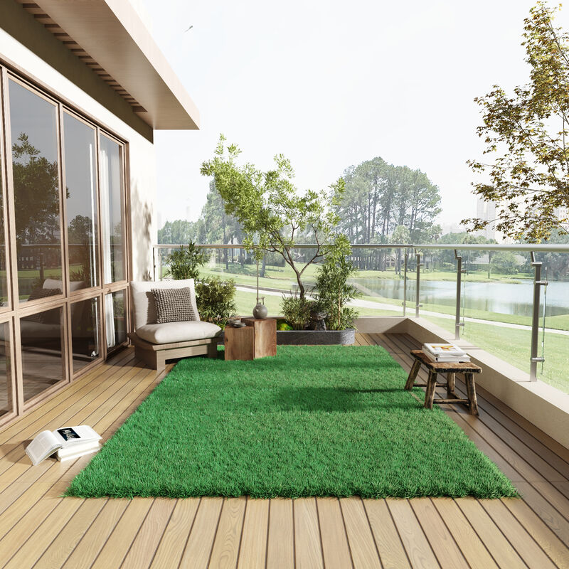 FUFU&GAGA Artificial Turf Grass Mat - 9.8FT x 6.6FT, Perfect for Gardens and Patios,Green image number 3