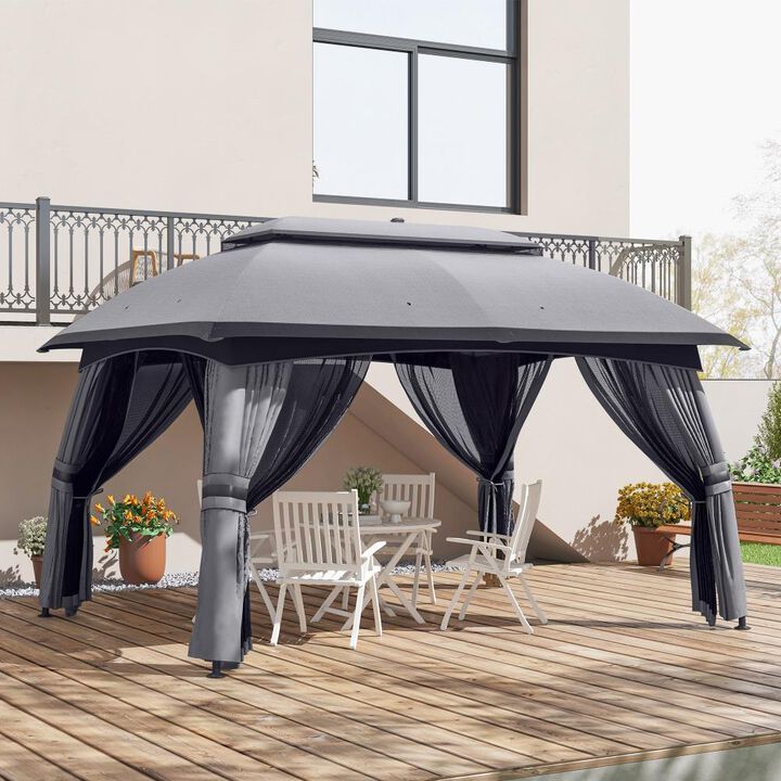 Hivvago Garden & Patio 10' x 13' Gazebo with Netting