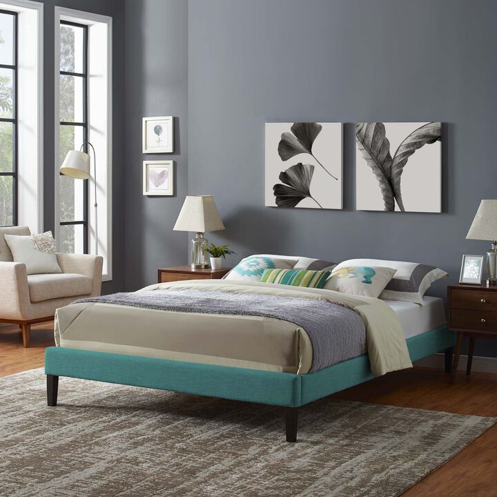 Modway - Tessie Full Fabric Bed Frame with Squared Tapered Legs