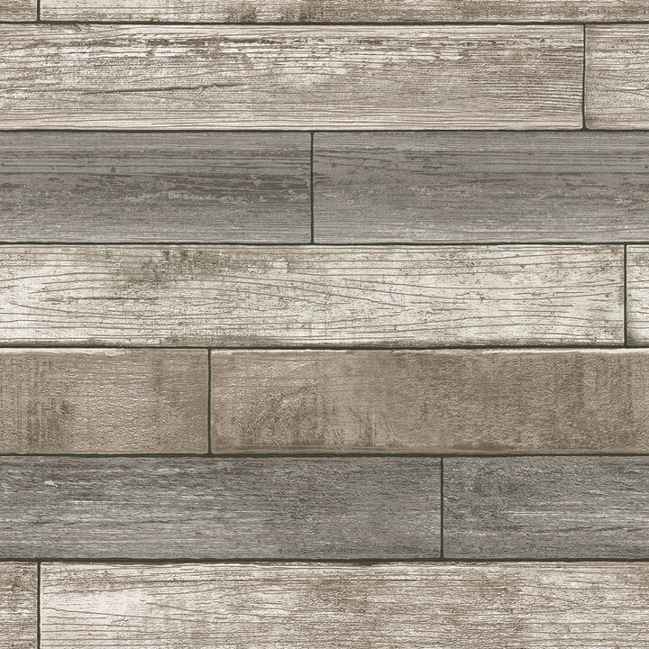 Natural Reclaimed Wood Plank Peel & Stick Wallpaper