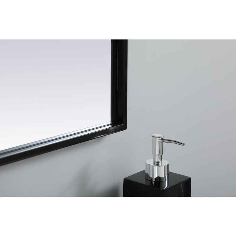 Elegant Decor Metal Frame Arch Mirror 22x30 Inch in Black