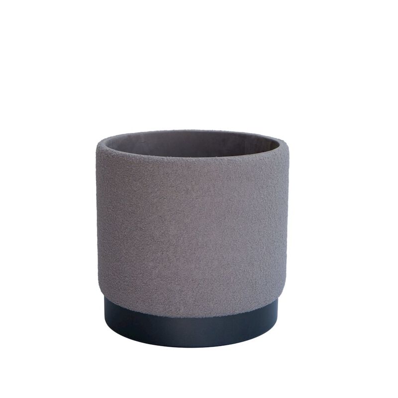 Carolina Chair & Table Handwoven Hephaestus Silver Boucle Storage Ottoman