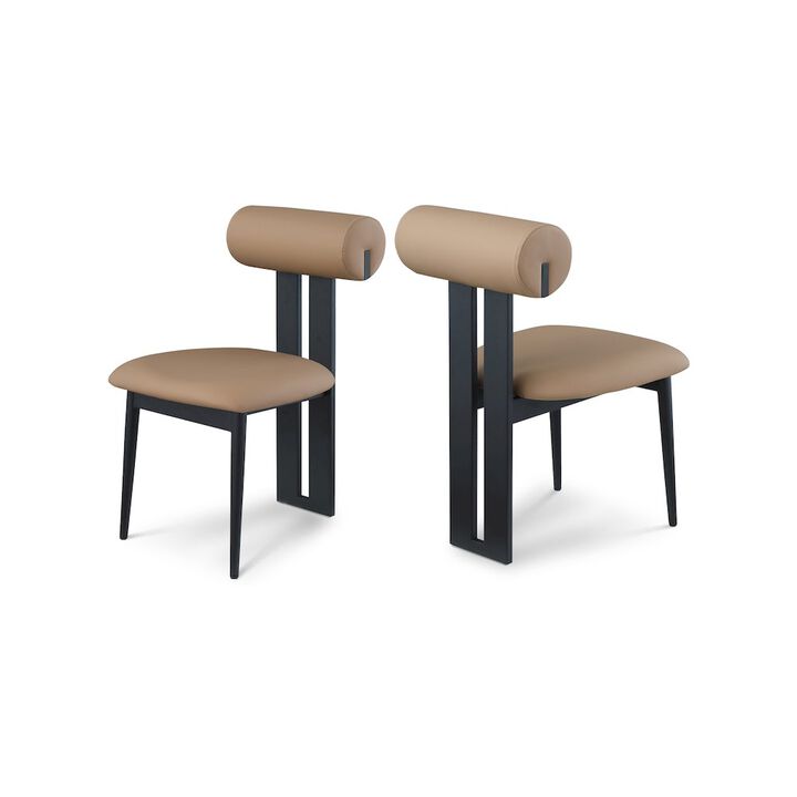 Meridian Furniture Dario Tan Vegan Leather Dining Chair, Set of 2