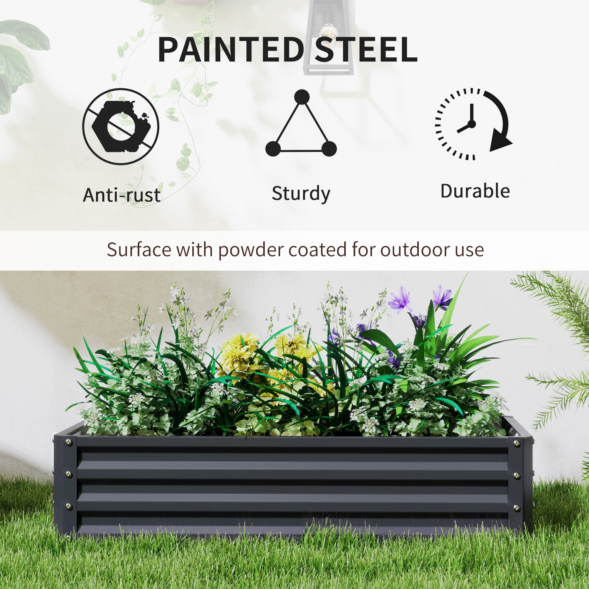 Hivvago 4' x 2' Raised Garden Bed for Vegetables and Herbs