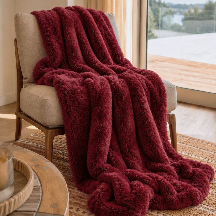 Venice Large Faux Fur Throw Blanket