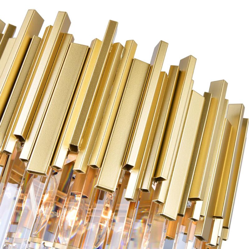 Deco 4 Light Down Chandelier With Medallion Gold Finish