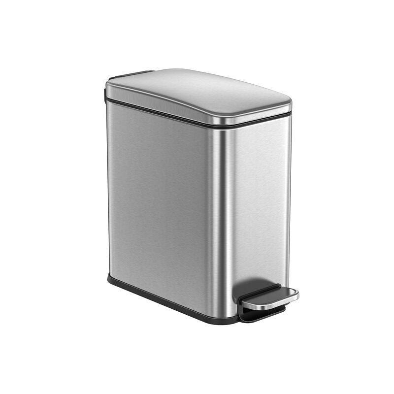 Bathroom Wastebasket with Lid &ndash; Slim, Space-Saving Trash Can for Tight Bathrooms or Apartment Use