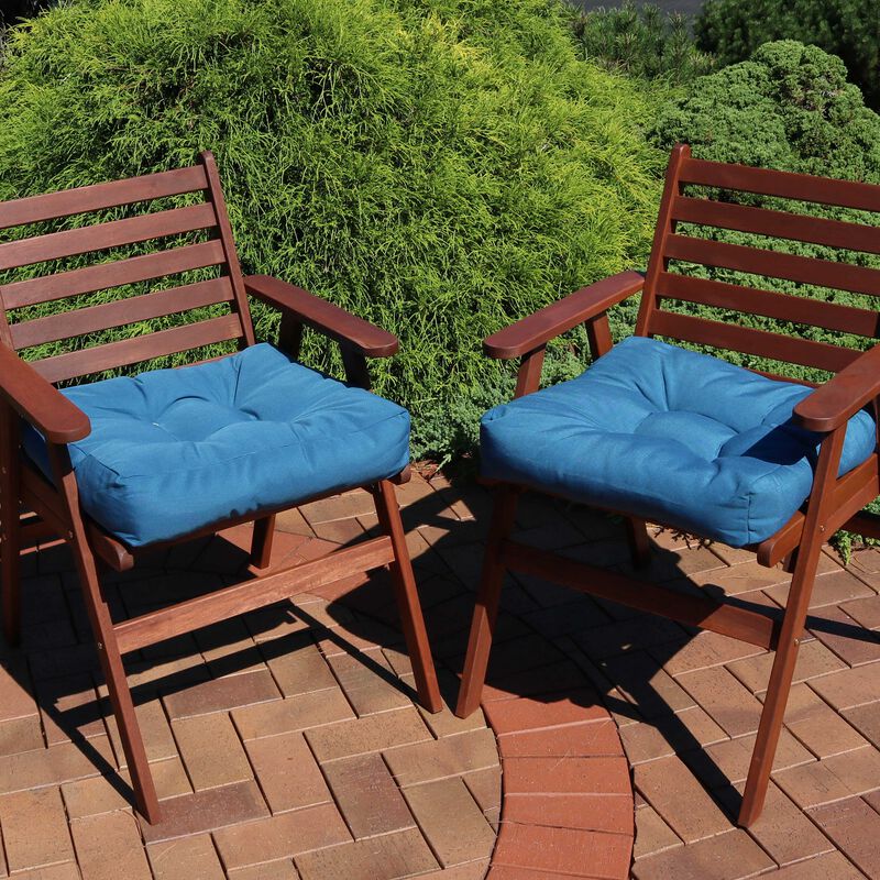 Sunnydaze Outdoor Square Olefin Tufted Seat Cushions - Set of 2
