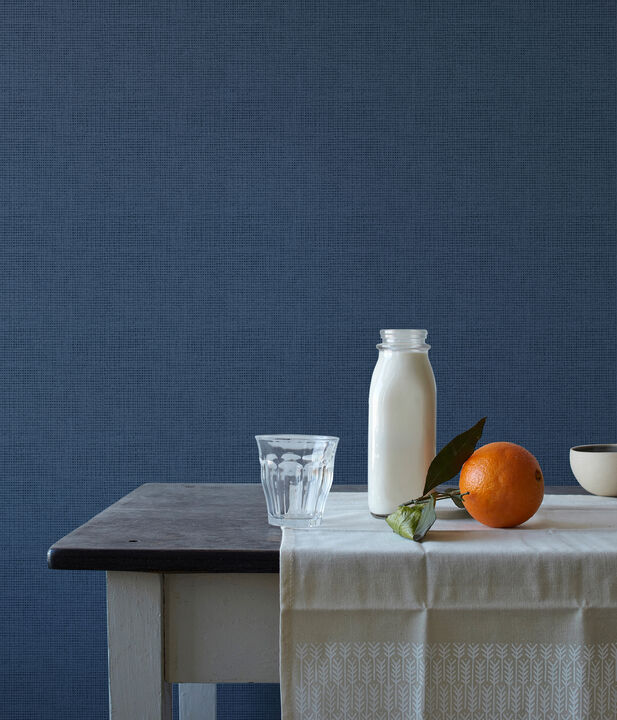 Nimmie Navy Navy Basketweave Wallpaper (Set of 2)