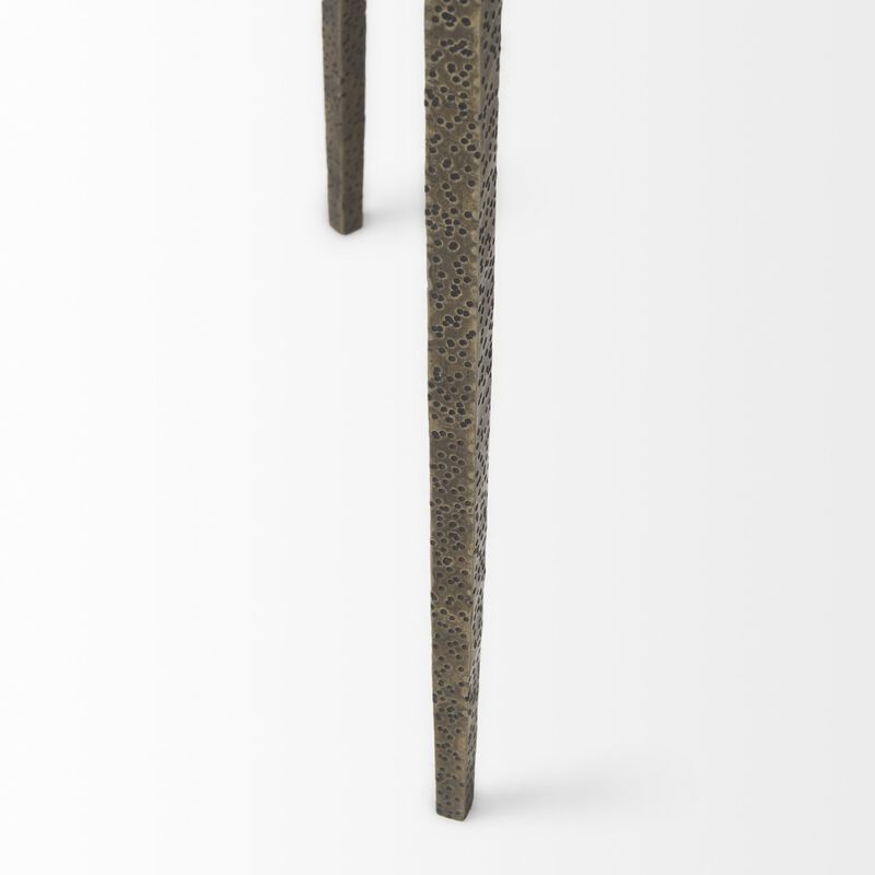 Glass and Metal Round End Table with Lower Shelf, Modern Accent for Living Room