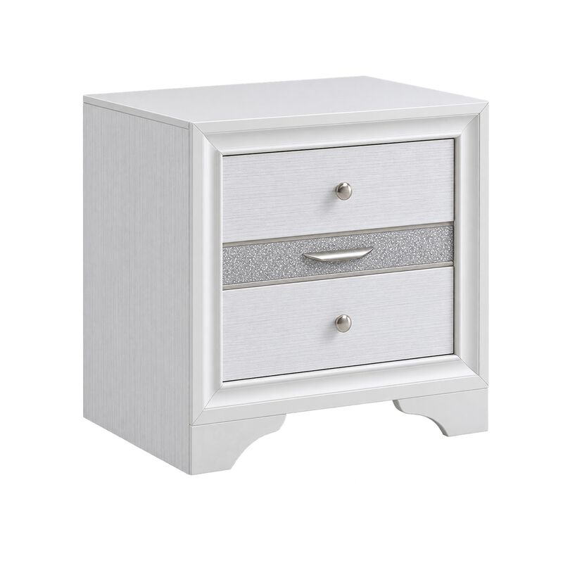 2pc King Bedroom Set, Storage White, Nightstand image number 4