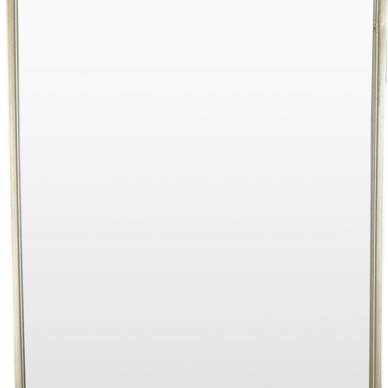 Fenny Wall Mounted Mirror Decor, Oval Shape, 16 x 40, Champagne Metal - Benzara