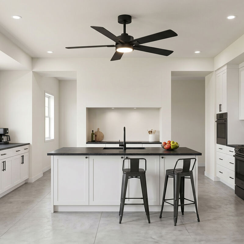 Breezary 52 Inch LED Ceiling Fan with Light, Tuya WiFi App Control, Dimmable 3CCT, 5 Blade Quiet Ceiling Fan image number 6