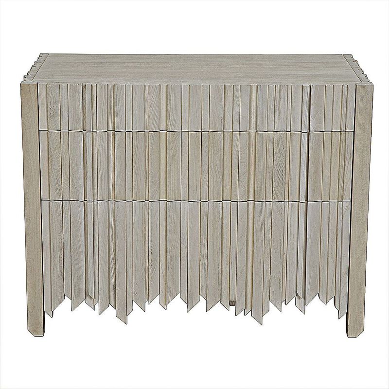 Desdemona 3 Drawer Chest, Bleached Elm