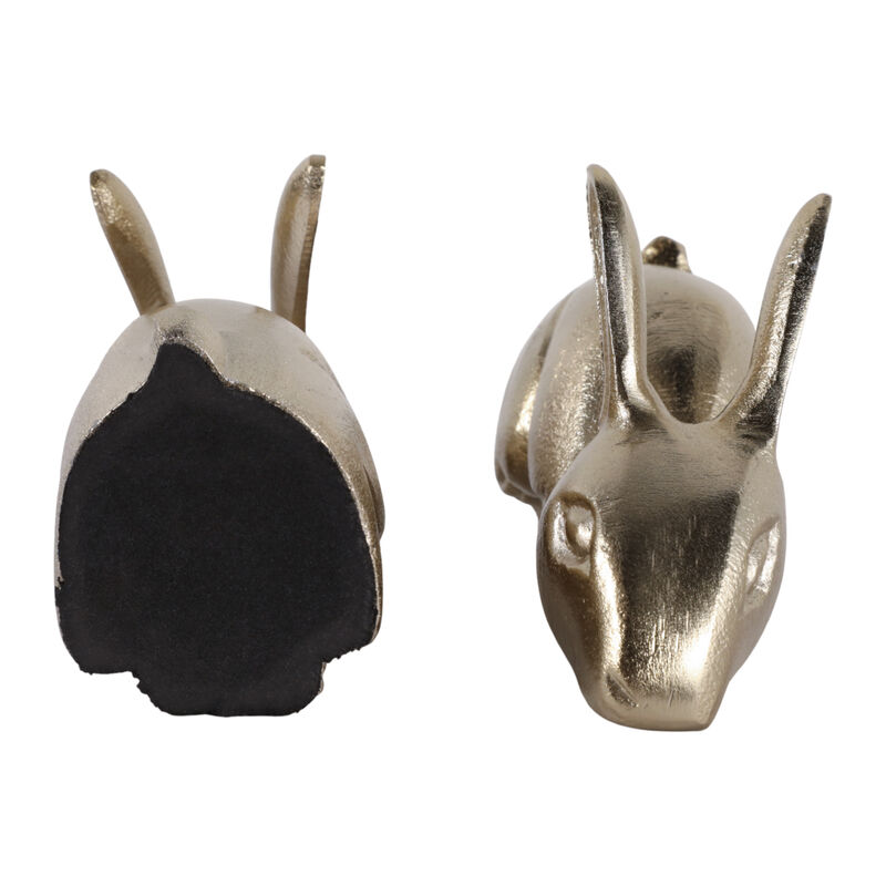 S/2 7" Bunny Bookends, Gold image number 5