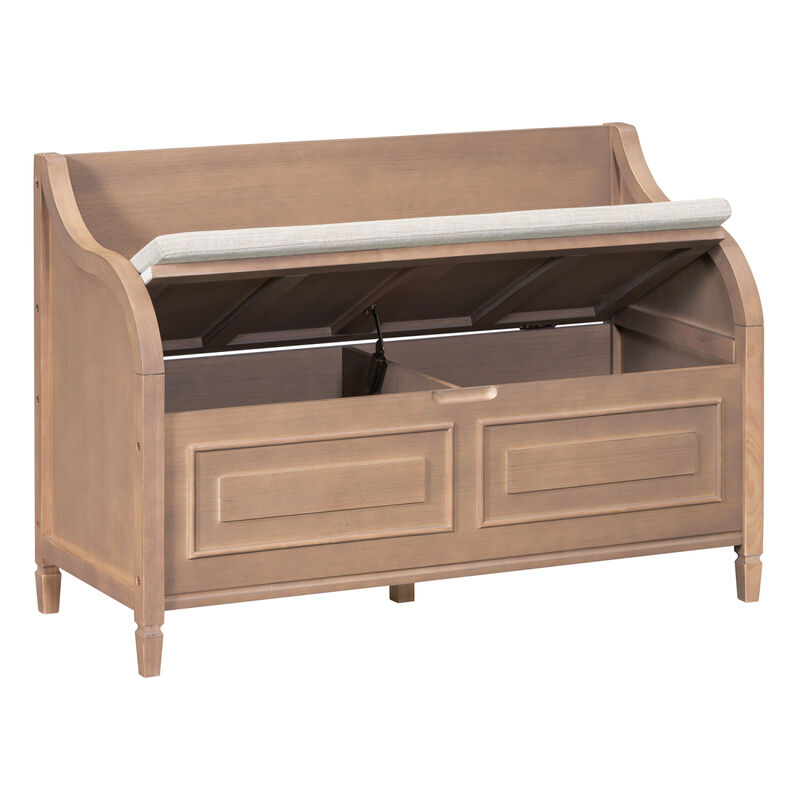 Streamdale Rustic Solid Wood Multifunctional Entry Bench image number 9