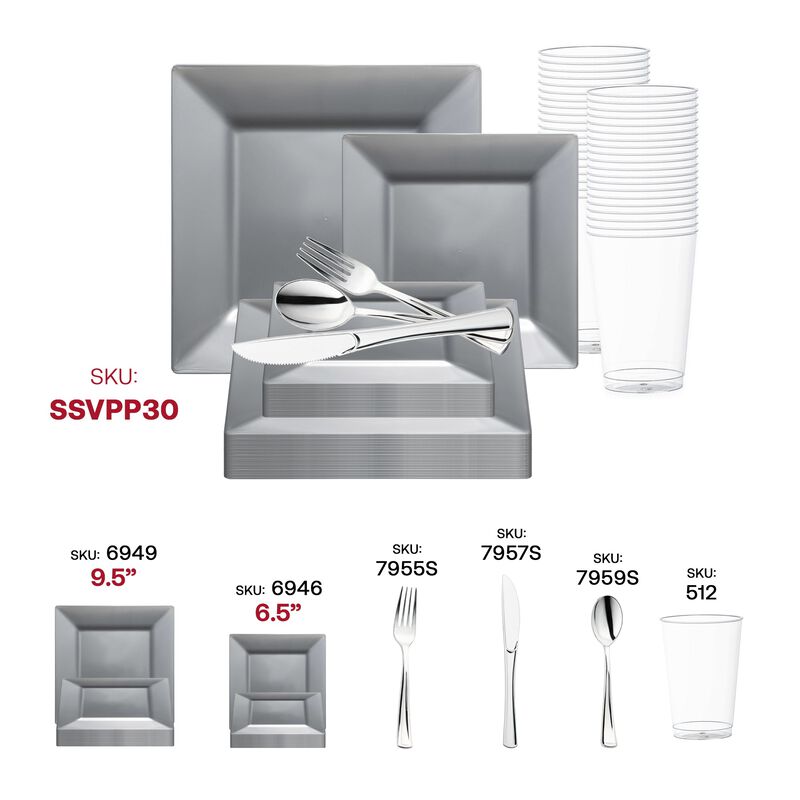 Square Plastic Wedding Value Set (30 Sets) image number 5