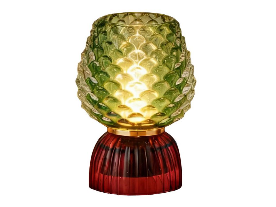 Cordless LED Battery Operated Table Lamp Vintage Glass Waterproof Night Light