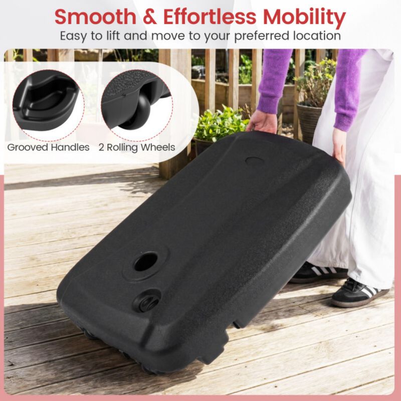 225 LBS Cantilever Patio Umbrella Base with Wheels and Crossed Base image number 6