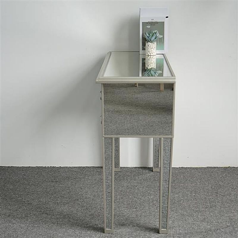 Illusions Collection Mirrored Console Table Stylish Accent for Entryway or Living Room