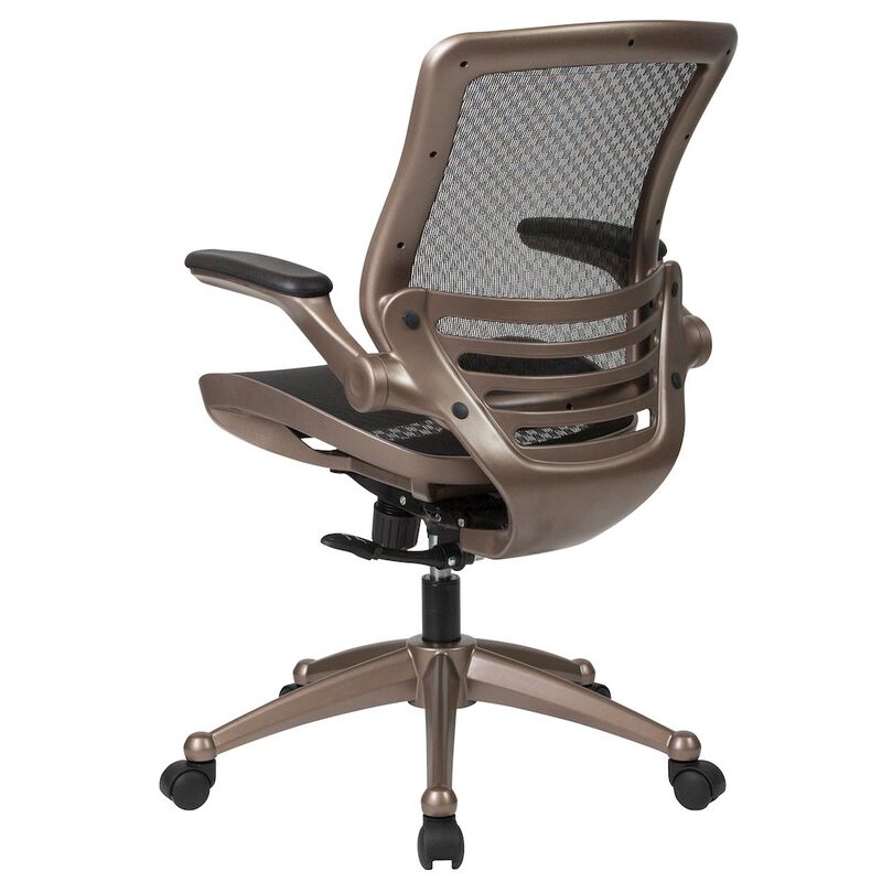 Flash Furniture Mid-Back Black Mesh Executive Swivel Office Chair with Melrose Gold Frame image number 4