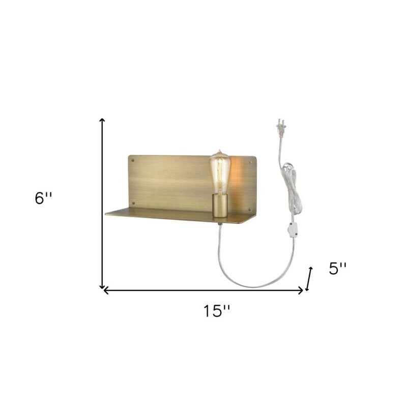 Hivvago Dull Gold Shelf Wall Light