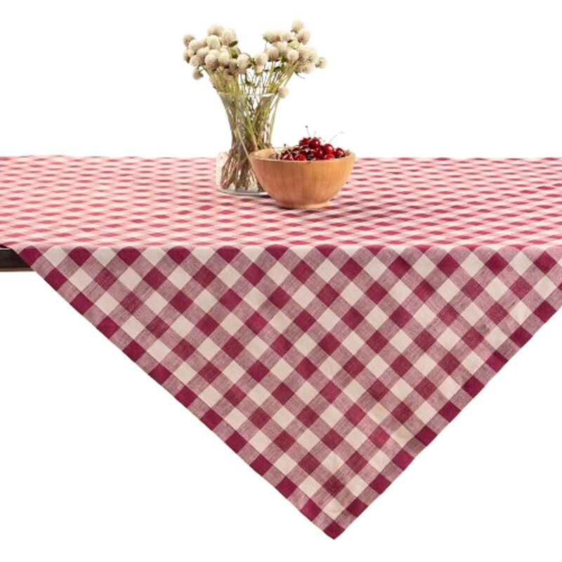 Christmas Linen Table Throw - Morgan Check, Solino Home
