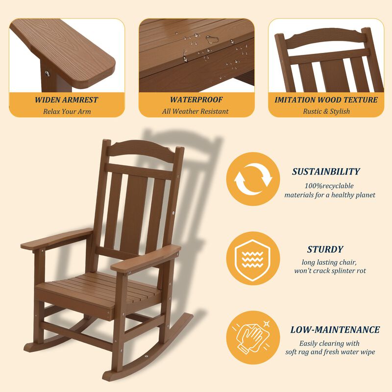 Hivvago All-Weather Folding Adirondack Chairs image number 4