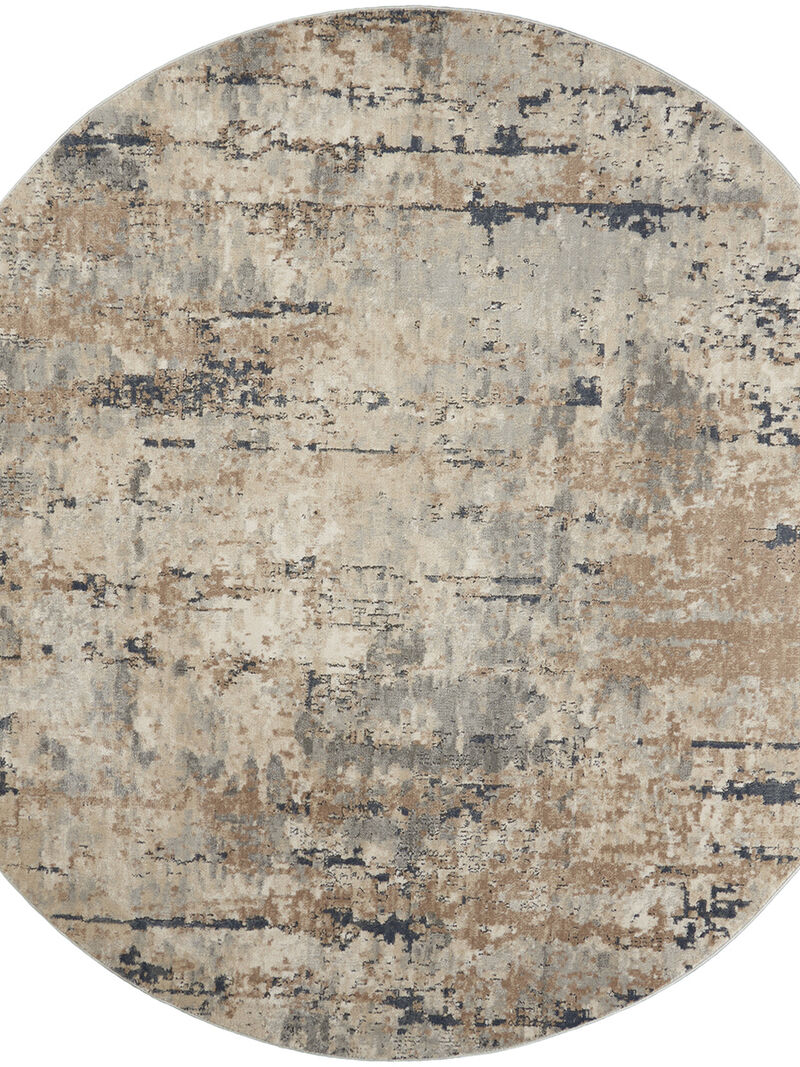 Quarry QUA01 Beige/Gray 7&rsquo;10&rdquo; x Round Rug image number 0