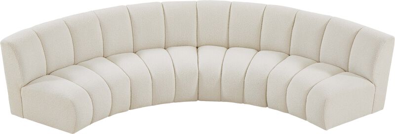 Meridian Furniture Infinity Cream Boucle Fabric 4pc. Modular Sectional image number 5
