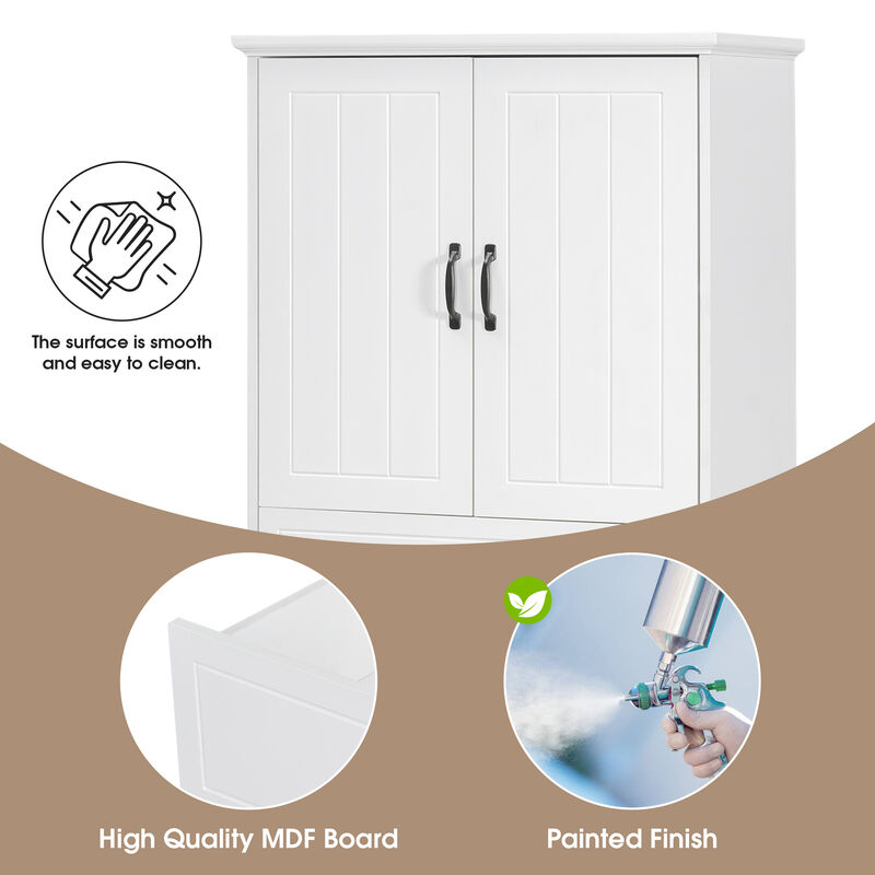 Merax Bathroom Storage Cabinet with 2 Laundry Baskets