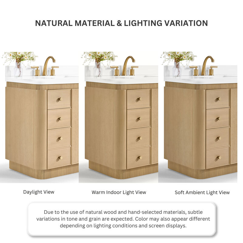 Aston 84 inch Bath Vanity Set in American Oak Finish with Alpine White Quartz Top image number 8